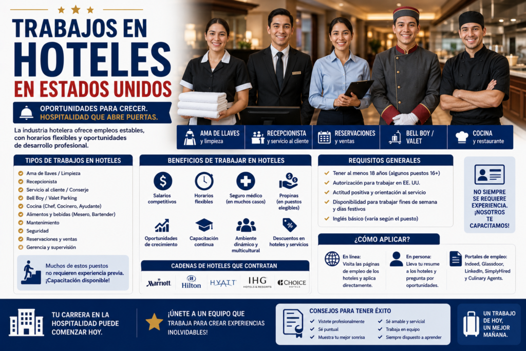 trabajos en hoteles en Estados Unidos