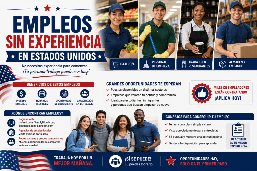 empleos sin experiencia en Estados Unidos